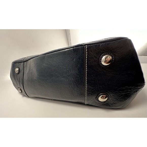 Coach Pleated Patent Leather East West Gallery Y2K tote bag, navy blue - Picture 10 of 13